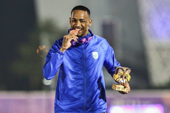  2025.08.20 - Jogos Pan-Americanos J..nior Assun....o 2025 - Atletismo - 400m masculino - Vinicius Galeno do Time Brasil conquista a medalha de bronze. Foto: Ana Patricia/COB...
    