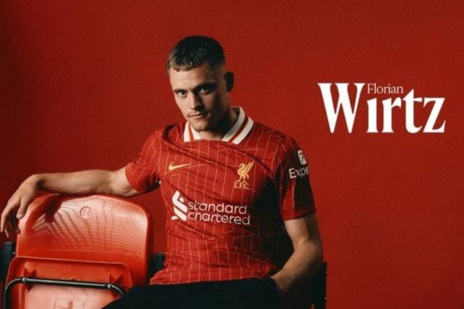 Liverpool pagou 134 milhões de euros (com bÃŽnus) por Florian Wirtz - (crédito: Foto: Divulgação) Liverpool pagou 134 milhões de euros (com bÃŽnus) por Florian Wirtz - (crédito: Foto: Divulgação)