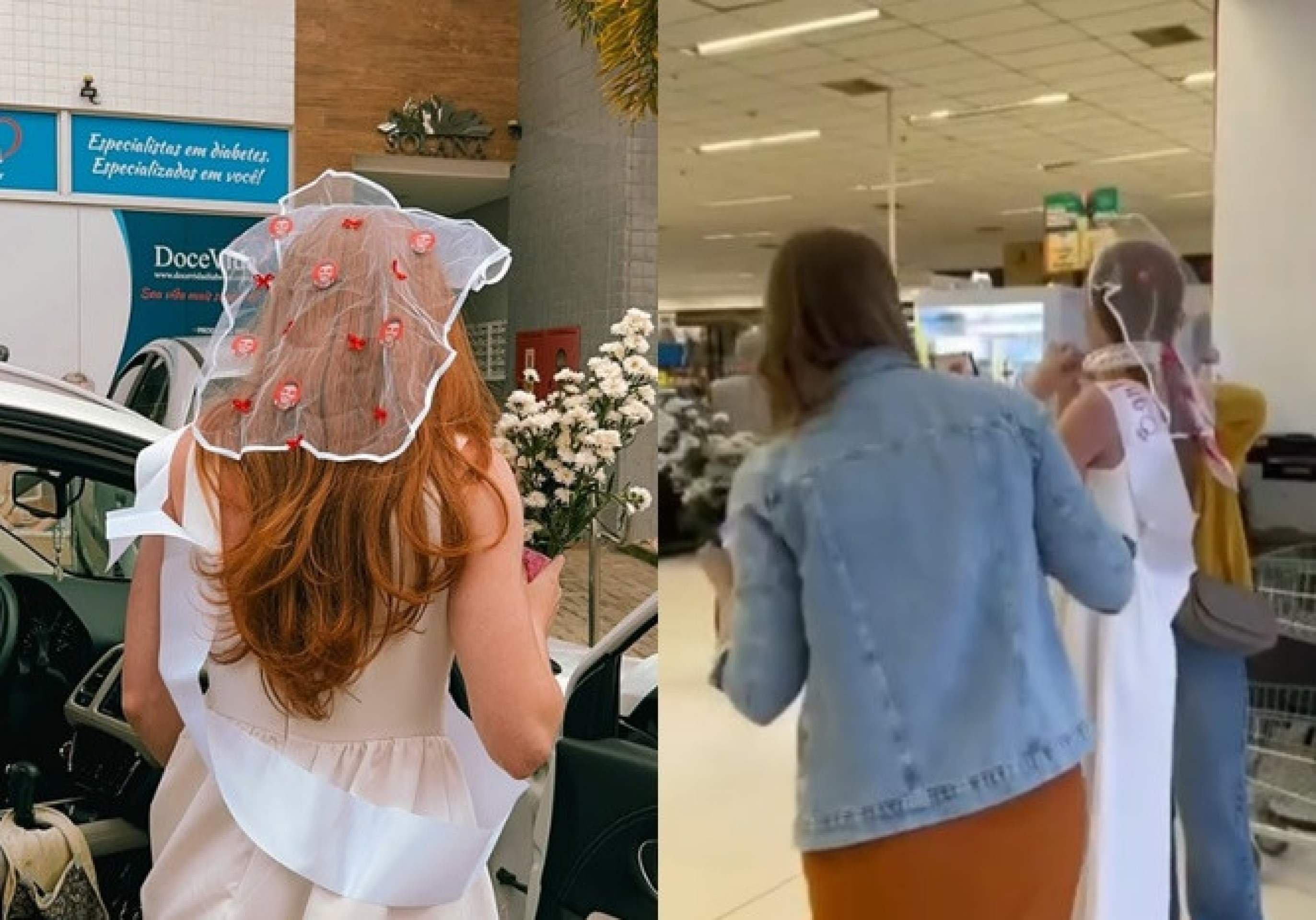 Olha o que as amigas fizeram em supermercado com noiva