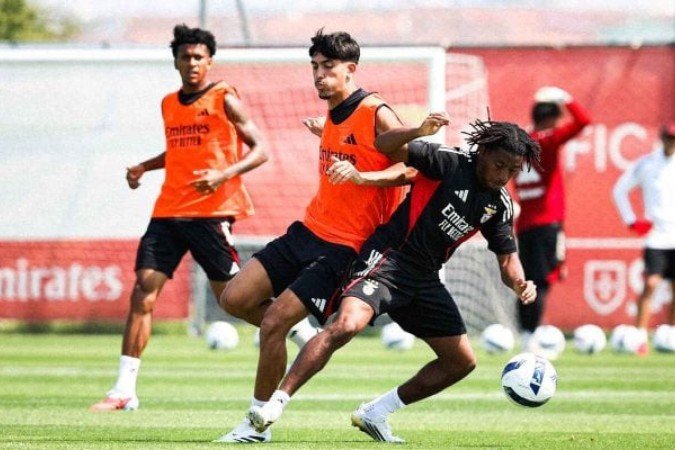Treino do Benfica antes de duelo contra Tondela - (crédito: Foto: Divulgação/Benfica) Treino do Benfica antes de duelo contra Tondela - (crédito: Foto: Divulgação/Benfica)