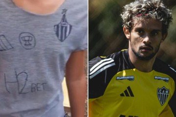 Jovem torcedora do Atlético 'desenhou' camisa do time com o nome de Scarpa atrás -  (crédito: Reproduçã/Instagram e Pedro Souza/Atlético)