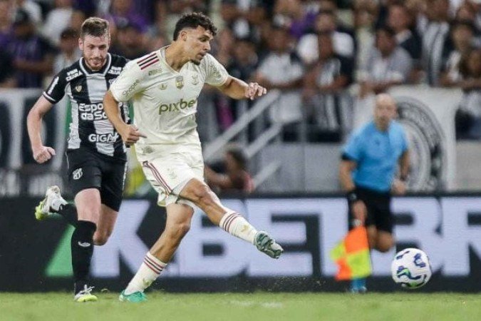 Victor Hugo entrou no empate em 1 a 1 com o Ceará -  (crédito: Foto: Gilvan de Souza/Flamengo)