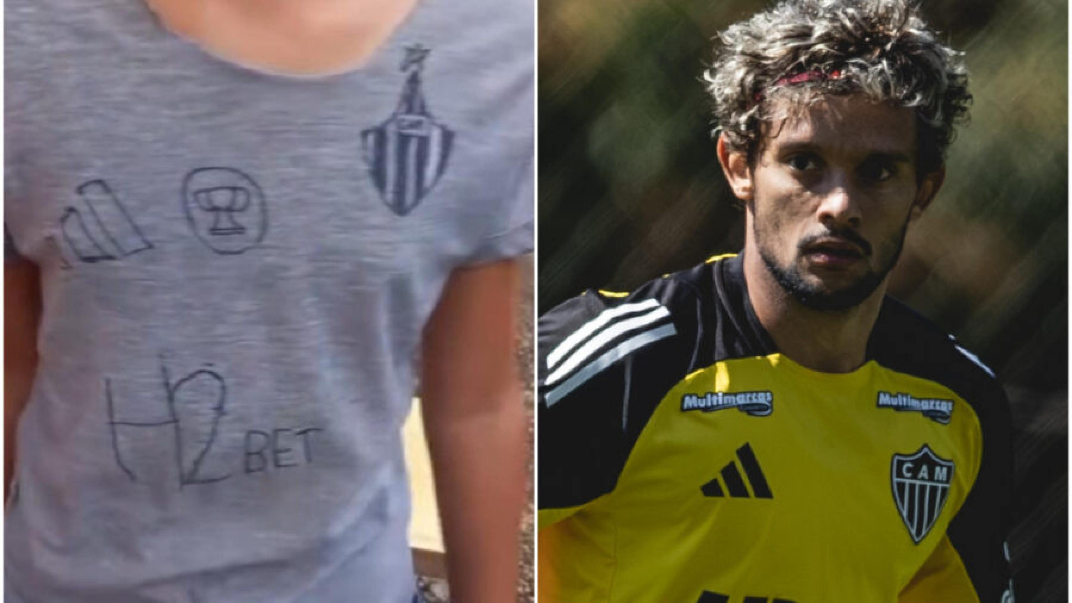Torcedora mirim ‘desenha’ camisa do Atlético em blusa, e Scarpa reage