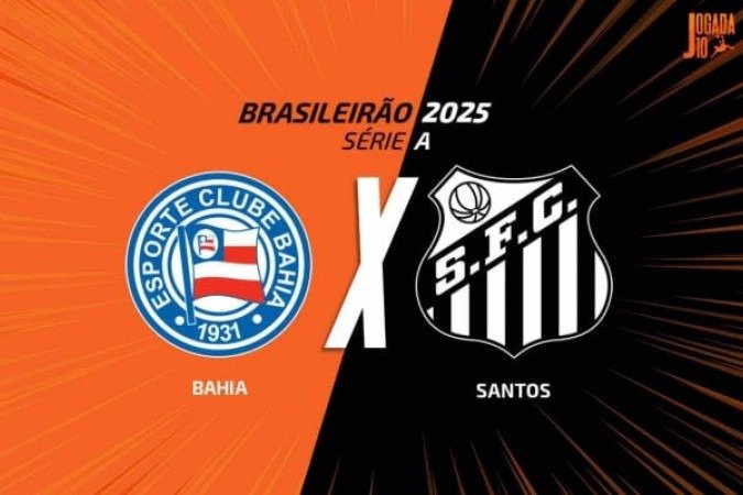 Bahia e Santos é o duelo deste domingo na Arena Fionte Nova, em Salvador -  (crédito: Foto: Arte Jogada10)