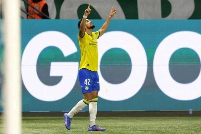 Flaco López comemora um dos gols marcados sobre o Sport - (crédito: Foto: Cesar Greco/Palmeiras) Flaco López comemora um dos gols marcados sobre o Sport - (crédito: Foto: Cesar Greco/Palmeiras)