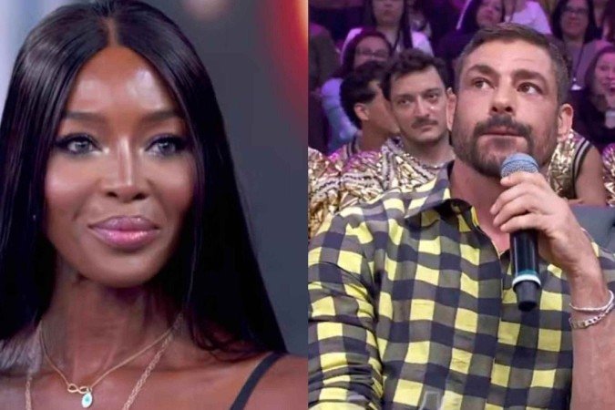 Naomi Campbell faz relato chocante sobre Cauã Reymond no 'Domingão' -  (crédito: Reprodução/Globo)