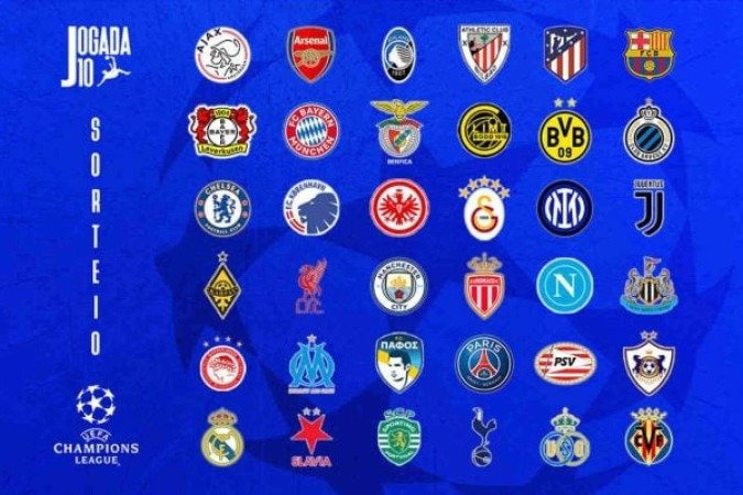 Estes 36 times conhecerão seus rivais na fase de liga de Champions nesta quinta-feira - (crédito: Foto: Arte Jogada) Estes 36 times conhecerão seus rivais na fase de liga de Champions nesta quinta-feira - (crédito: Foto: Arte Jogada)