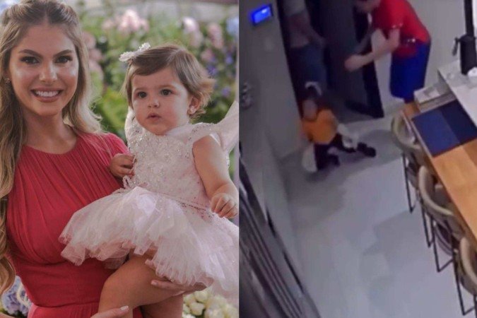 VÍDEO: Veja o momento que filha de Bárbara Evans cai e 'rasga' o queixo -  (crédito: Reprodução/Instagram)