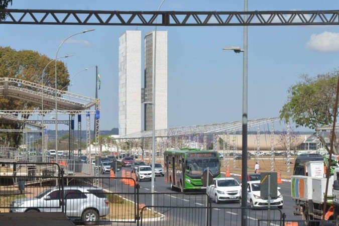 Esplanada dos Ministérios se prepara para o 7 de Setembro -  (crédito:  Ed Alves CB/DA Press)