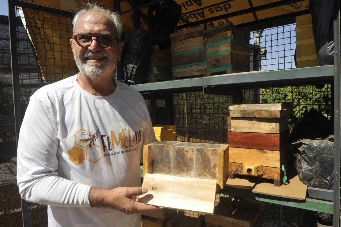 Luiz Lustosa Vieira cria espécies nativas em uma área do Parque da Cidade -  (crédito:  Marcelo Ferreira/CB/D.A Press)