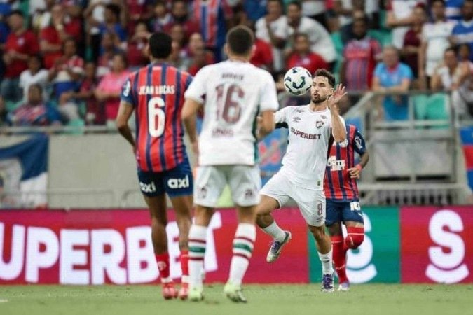 Fluminense e Bahia fazem jogo bom e equilibrado em Salvador, pela ida das quartas de final da Copa do Brasil. Baianos vencem, 1 a 0 - (crédito: Foto: Marcelo Gonçalves / Fluminense) Fluminense e Bahia fazem jogo bom e equilibrado em Salvador, pela ida das quartas de final da Copa do Brasil. Baianos vencem, 1 a 0 - (crédito: Foto: Marcelo Gonçalves / Fluminense)