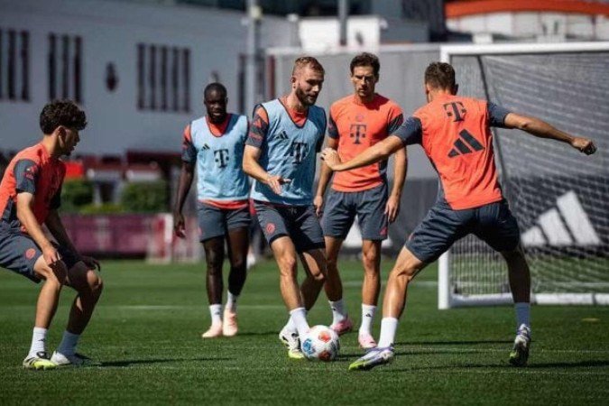 Treino do Bayern antes de duelo pelo Campeonato Alemão - (crédito: Foto: Divulgação/Bayern) Treino do Bayern antes de duelo pelo Campeonato Alemão - (crédito: Foto: Divulgação/Bayern)