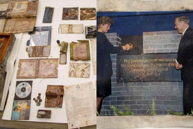 Cápsula do tempo selada em 1991 pela Princesa Diana foi desenterrada; veja o que a princesa colocou -  (crédito: Divulgação/Great Ormond Street Hospital for Children)