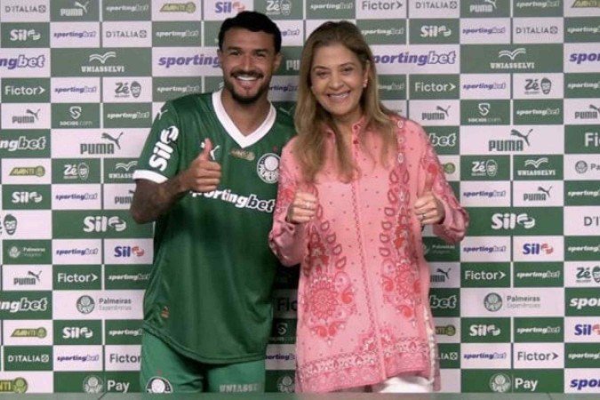 Jefté é apresentado no Palmeiras - (crédito: Foto: Reprodução / TV Palmeiras) Jefté é apresentado no Palmeiras - (crédito: Foto: Reprodução / TV Palmeiras)