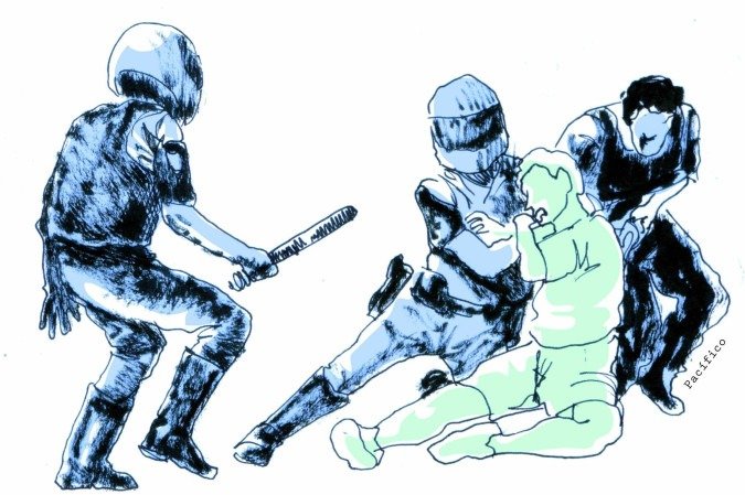 Violação de integridade moral com injúrias, lesões corporais e vias de fato são as denúncias mais recorrentes contra policiais recebidas pelo Ministério Público do Distrito Federal e Territórios (MPDFT) -  (crédito: Pacifico/D.A Press)