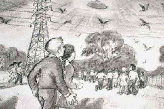 Representação do caso: OVNI assustou australianos - (crédito: Reprogução/X/@peterjordan100) Representação do caso: OVNI assustou australianos - (crédito: Reprogução/X/@peterjordan100)