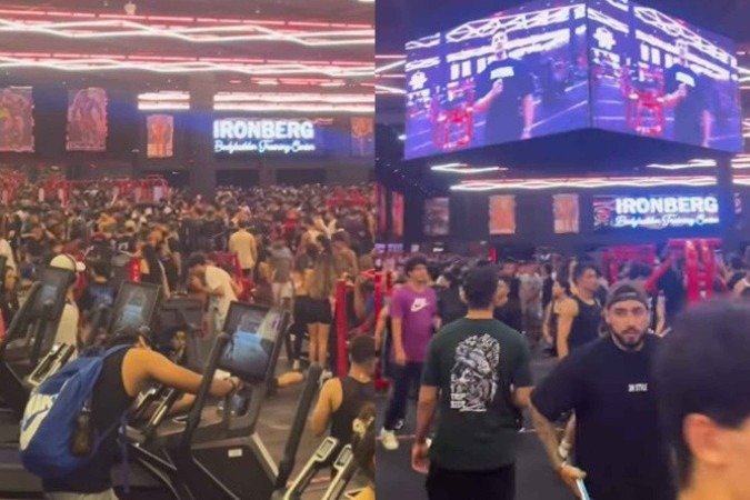 Multidão lota inauguração da Iron Berg em Fortaleza, com treino de Eduardo Correa -  (crédito: Reprodução / Instagram )