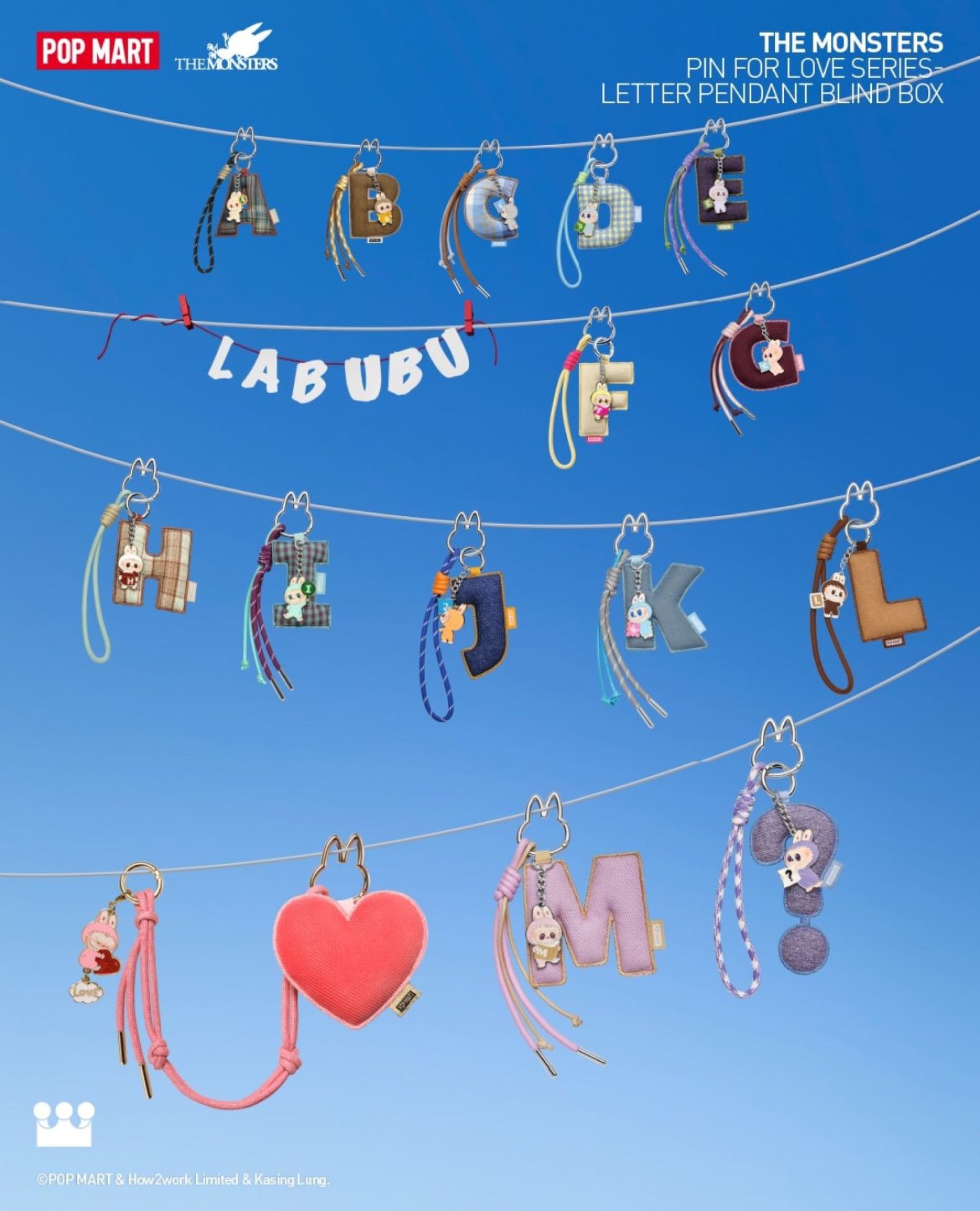 Nova coleção de Labubu em forma de chaveiros