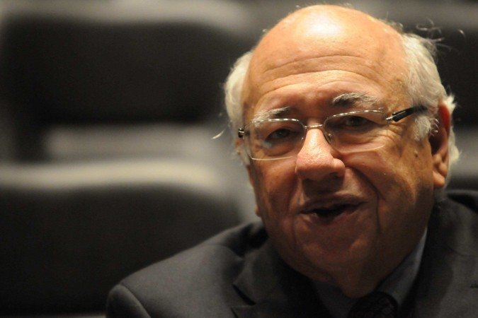  
 Luis Fernando Verissimo no Museu Nacional da República  -  (crédito:  Iano Andrade/CB)