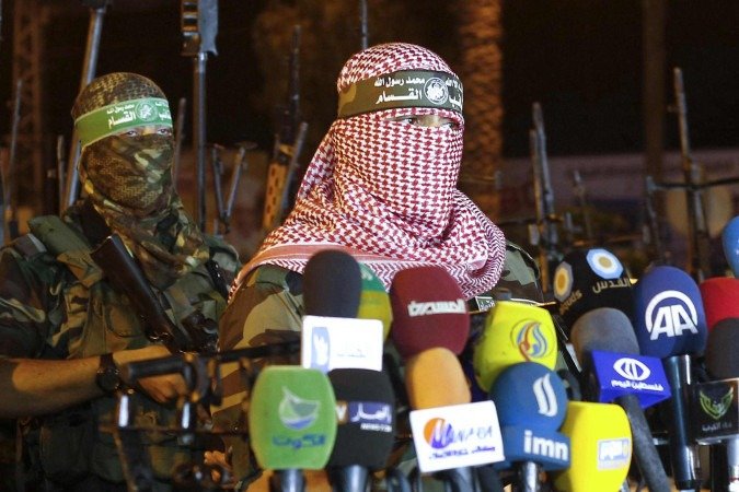 Abu Obeida (D), chefe de propaganda do Hamas: ataque aéreo