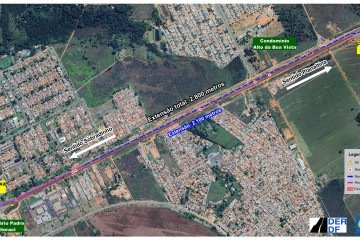 Mapa de intervenções na BR-020 -  (crédito: Divulgação: DER-DF)