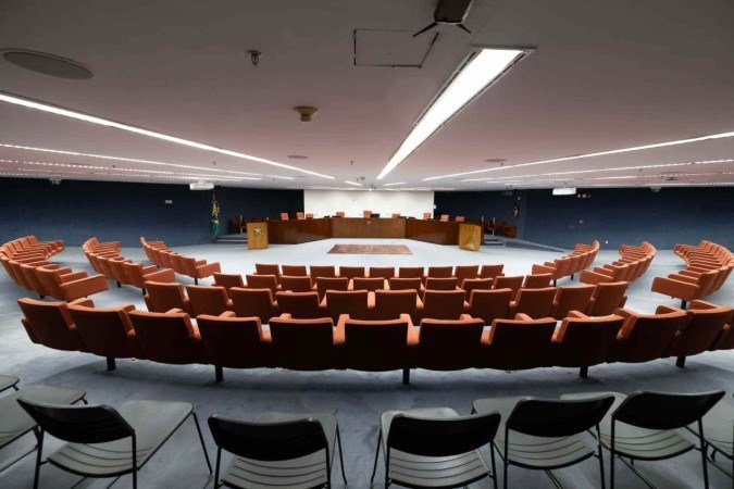 Primeira Turma do STF, onde o ex-presidente e outros sete réus serão julgados por ataque à democracia  -  (crédito: Antonio Augusto/STF)