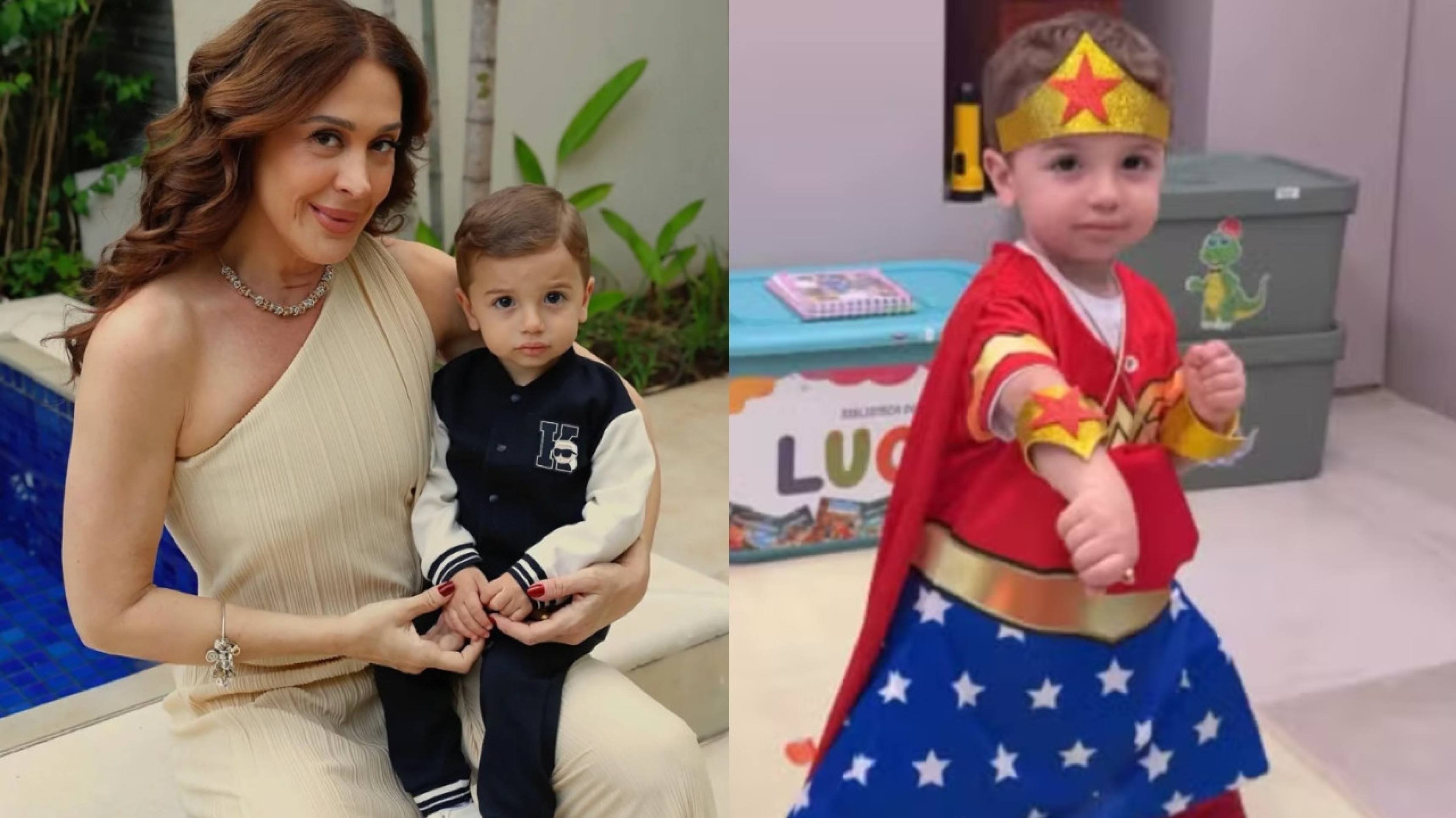 Claudia Raia expõe filho vestido de Mulher Maravilha e é massacrada