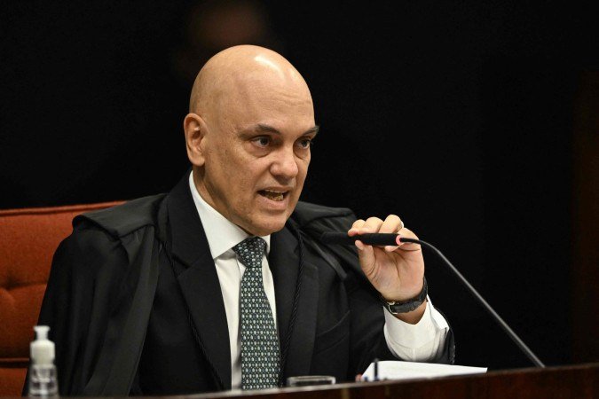 Alexandre Moraes inicia julgamento de 'trama golpista' e afirma: 'impunidade não é opção' -  (crédito: Evaristo Sá/AFP)