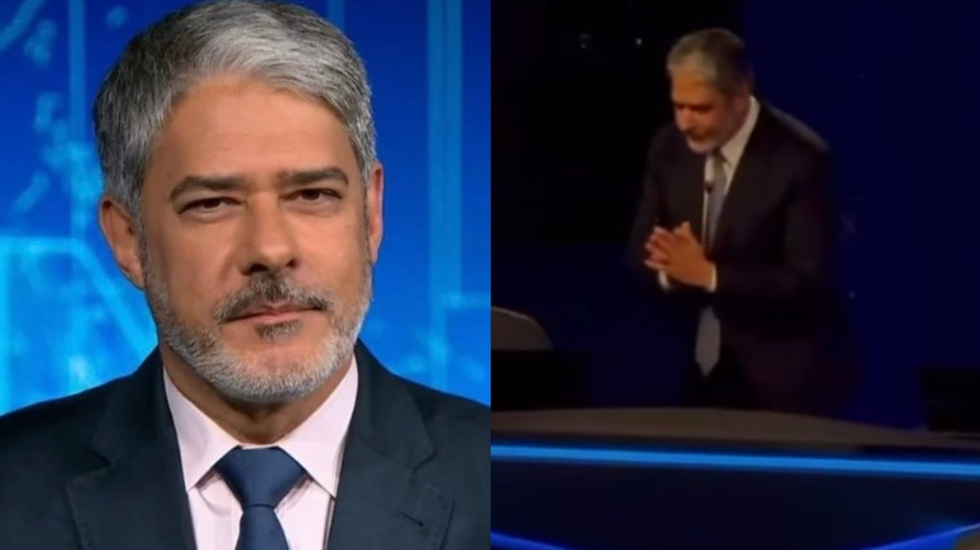 William Bonner é surpreendido por equipe do JN após sair do ar