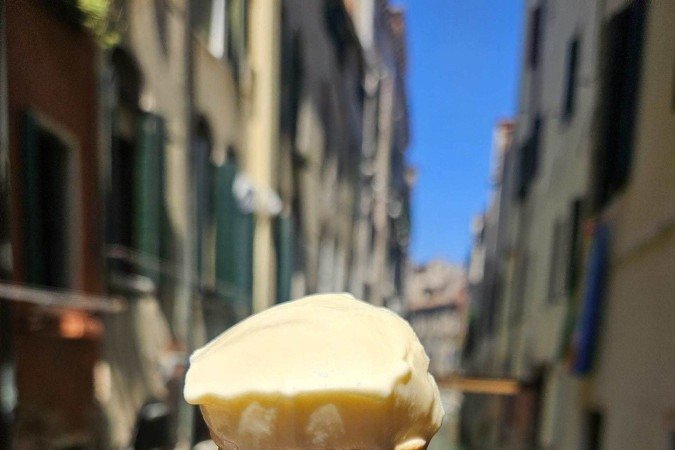 O refresco doce de um gelato saboroso

