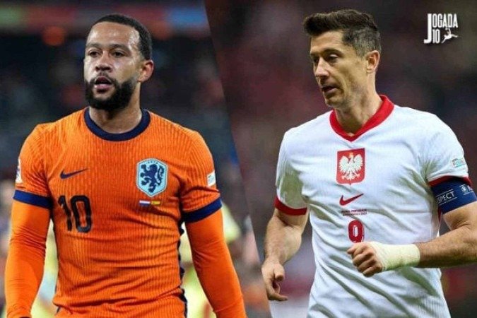 Depay perto de marca histórica para a Holanda. Lewa é sempre o cara a ser parado no ataque da Polônia -  (crédito: Fotos: Alex Bierens de Haan/Rafal Oleksiewicz/Getty Images)