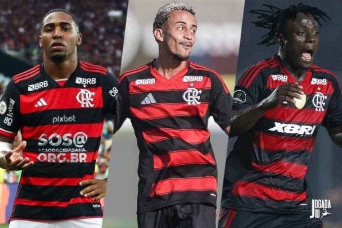 Flamengo negociou Lorran, Matheus Gonçalves e Shola na última janela de transferências - (crédito: Foto: Divulgação/Flamengo) Flamengo negociou Lorran, Matheus Gonçalves e Shola na última janela de transferências - (crédito: Foto: Divulgação/Flamengo)