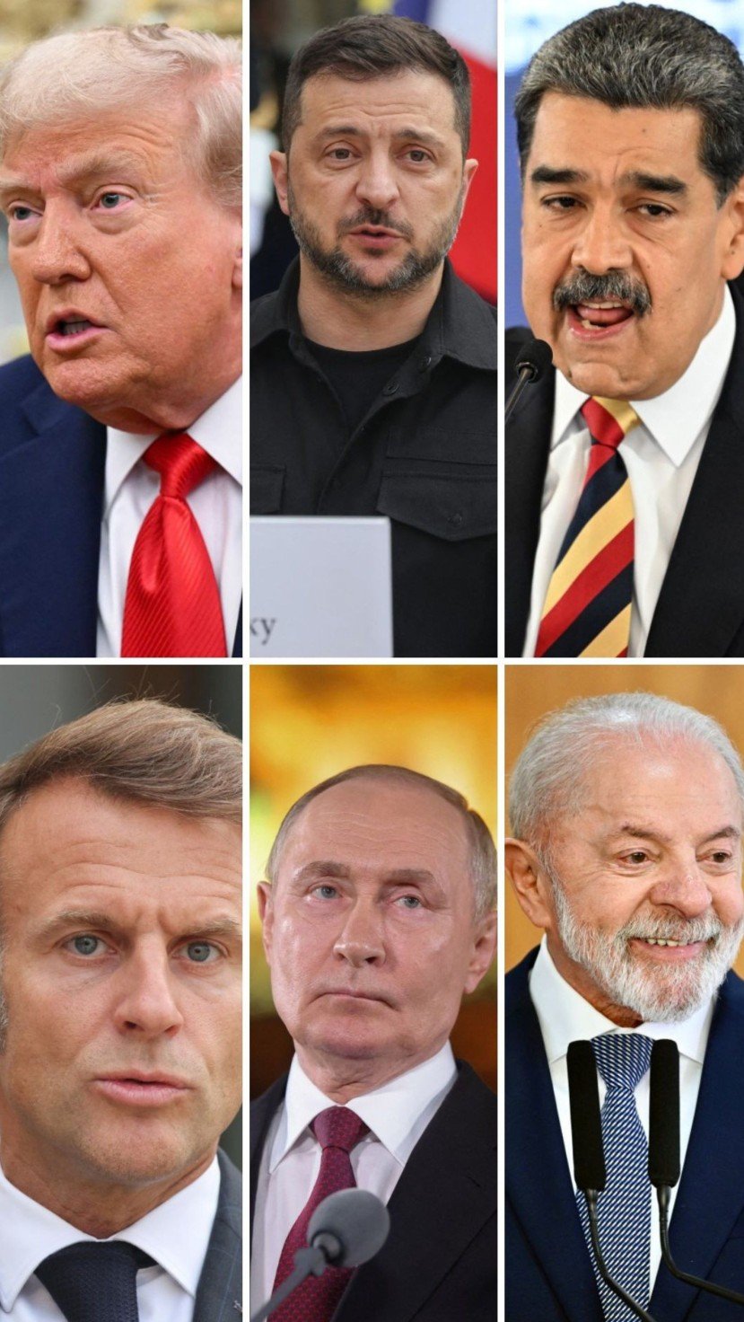 Líderes políticos, Trump, Zelenskyy, Maduro, Macron, Putin e Lula -  (crédito: Fotos: AFP)
