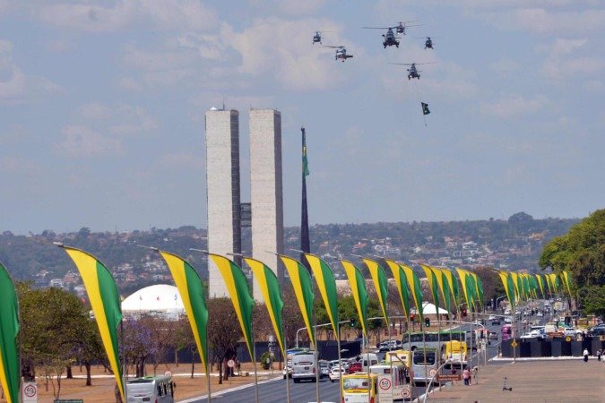 o Treinamento da Força aérea para o desfile de 7 de Setembro, Independência do Brasil  -  (crédito:  Ed Alves CB/DA Press)