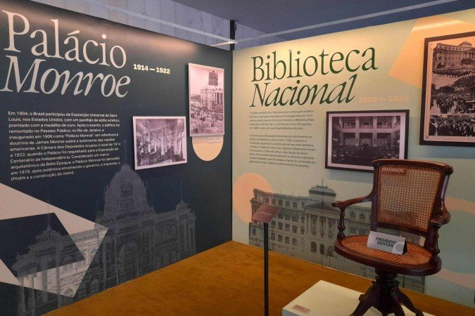 Exposição apresenta ao público os diferentes edifícios que abrigaram a sede da Câmara dos Deputados desde sua criação -  (crédito: Fotos: Letícia Mouhamad/CB/DA Press)