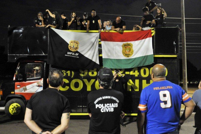  05/09/2025. Crédito: Minervino Júnior/CB/D.A Press. Brasil.  Brasilia - DF. Assembléia dos Policiais Civis no Parque da Cidade. -  (crédito: Minervino Júnior/CB/D.A.Press)