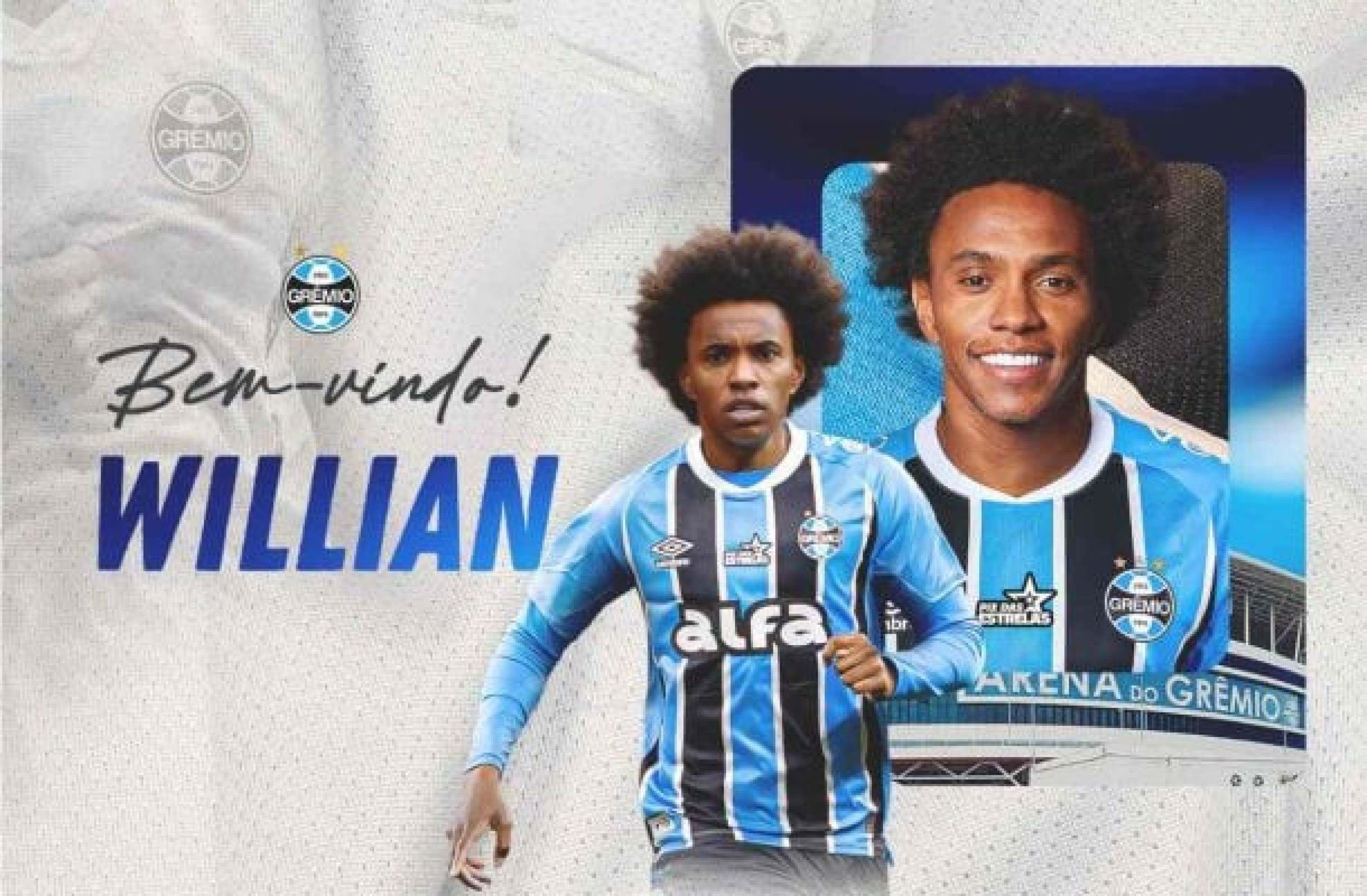 Grêmio oficializa a contratação do meia-atacante Willian