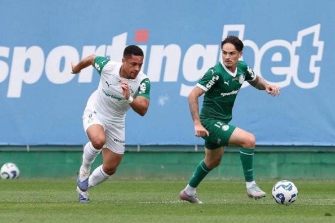 Jogo-treino do Palmeiras tem Bruno Rodrigues em campo  -  (crédito: Foto:Cesar Greco/Palmeiras)