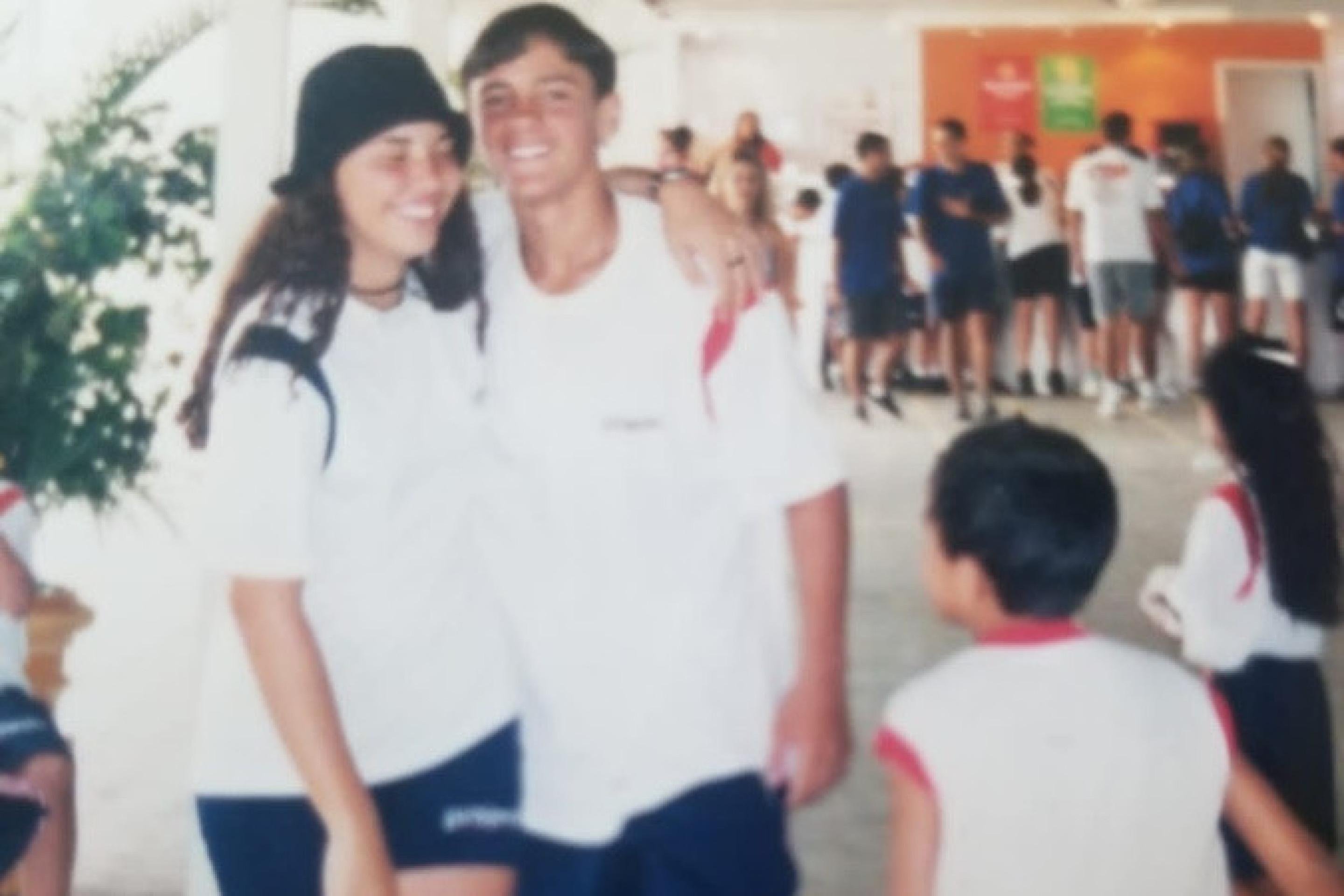 Com Leandro no tempo de colégio: início de toda história