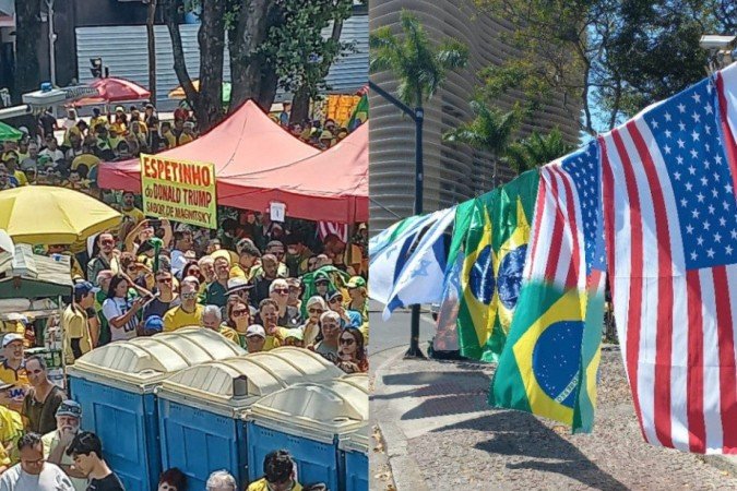 Manifestação pró anistia na Praça da Liberdade  -  (crédito: Bruno Nogueira/EM/D.A Press)