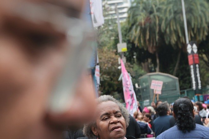 Centrais sindicais e os movimentos populares realizam ato em defesa da soberania e da pauta da classe trabalhadora, na Praça da República, em São Paulo    