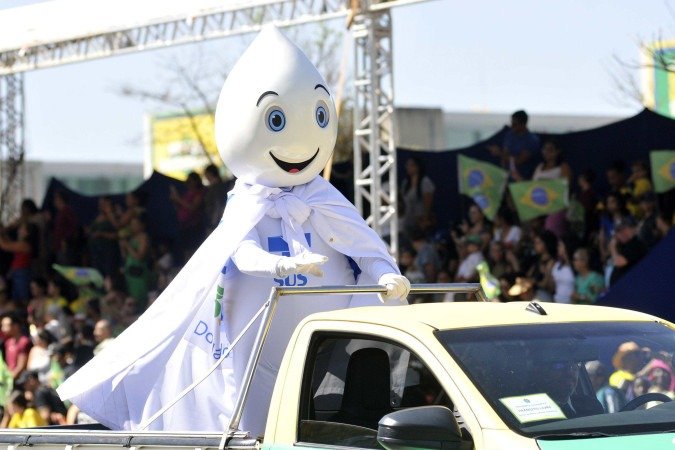 A passagem do Zé Gotinha foi um dos pontos altos da celebração