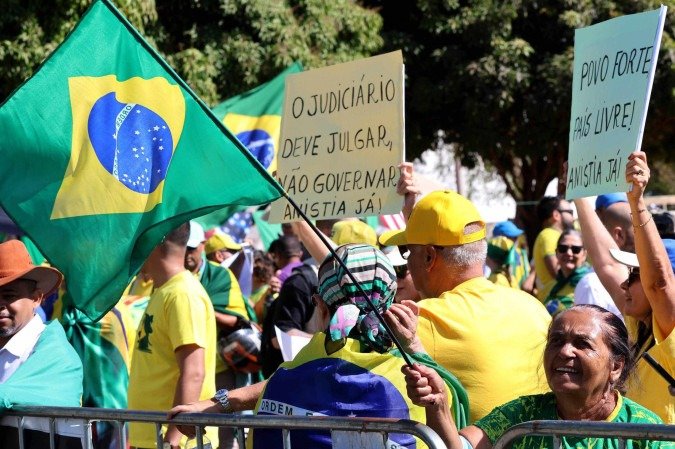 Ato pró-Bolsonaro em Brasília: STF foi um dos alvos de bolsonaristas no protesto na capital federal e em outras cidades pelo país no 7 de Setembro  -  (crédito: Beto Barata/ PL)