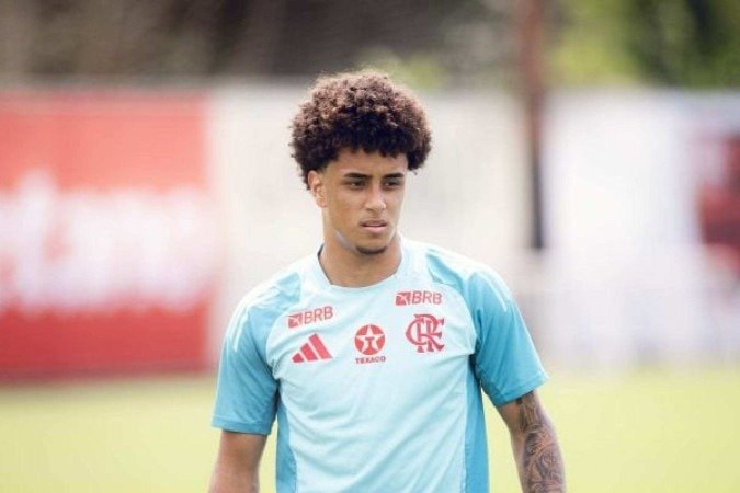 Ryan Roberto em treino no Flamengo, na última segunda-feira -  (crédito: Foto: Adriano Fontes/Flamengo)