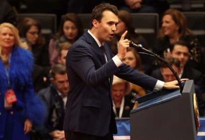 Charlie Kirk, durante evento de Donald Trump em 20 de janeiro deste ano -  (crédito: JUSTIN SULLIVAN / GETTY IMAGES NORTH AMERICA / Getty Images via AFP)