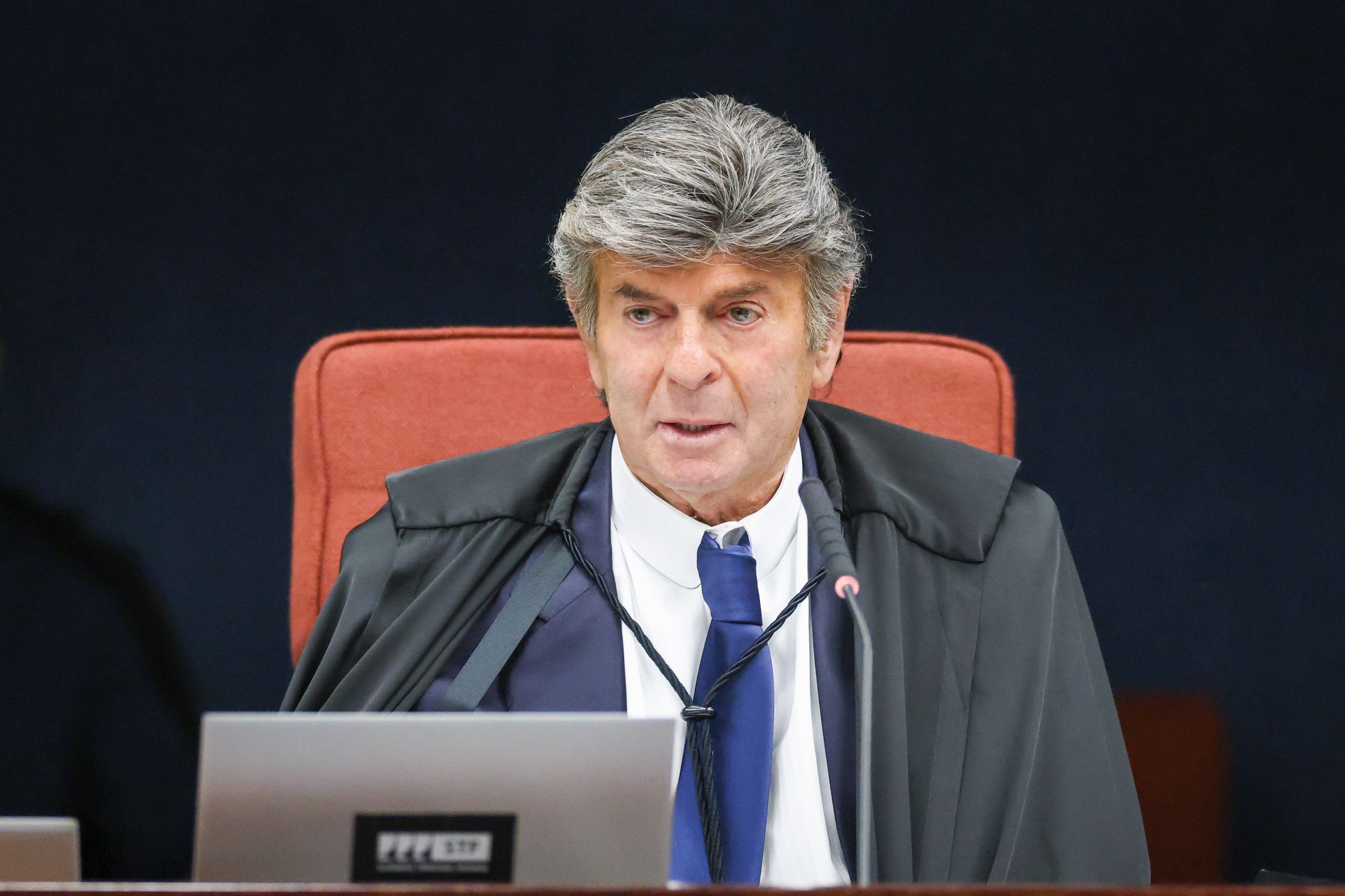 Ministro Luiz Fux profere seu voto no julgamento da A&ccedil;&atilde;o Penal 2668 - N&uacute;cleo 1 (Manh&atilde;).
