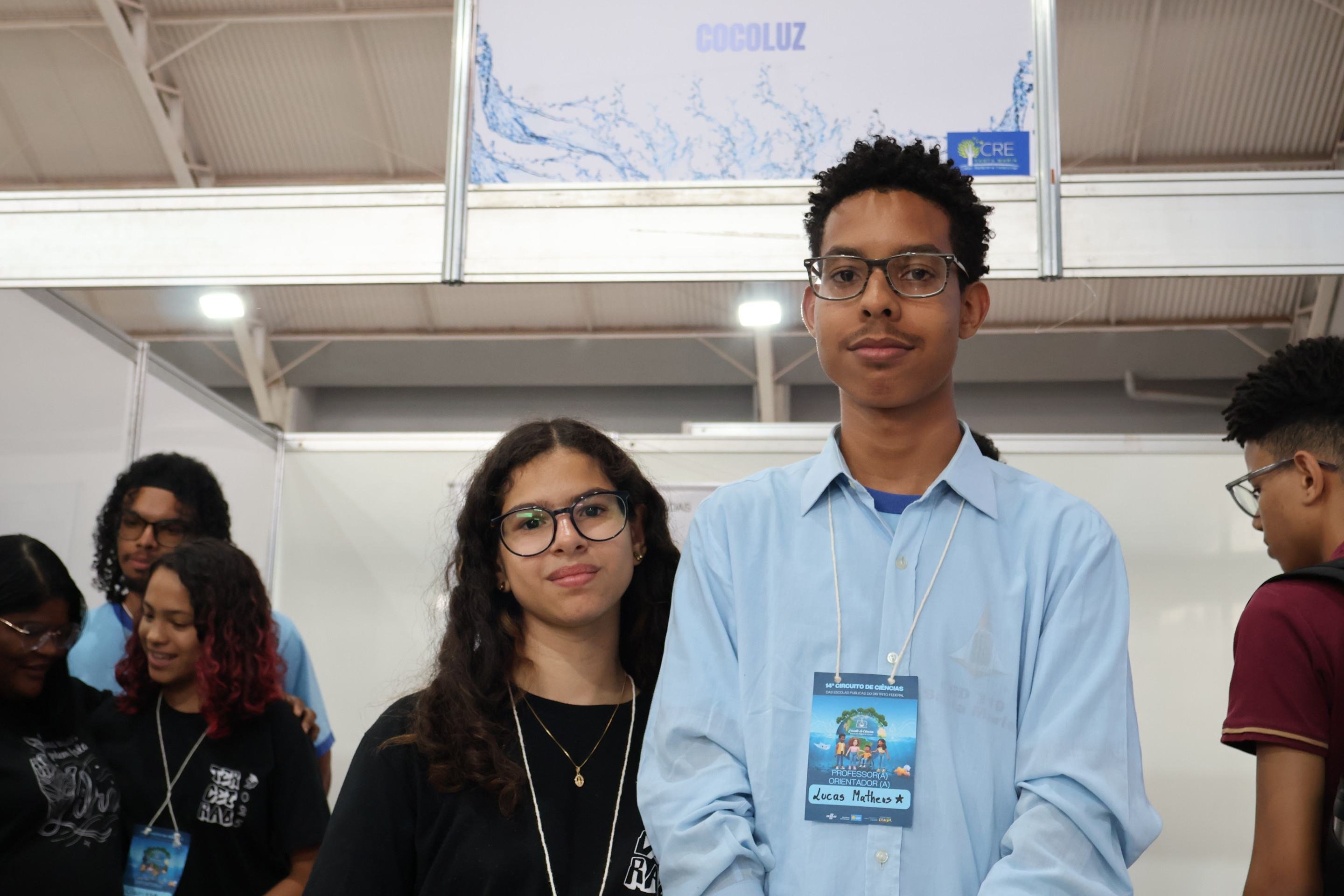  10/09/2025 Bruna Gaston CB/DA Press. Centro de Educação Profissional de Santa Maria. Décimo quarto circuito de ciências nas escolas públicas do DF. Alunos do CED 310 de Santa Maria,  Letícia Moraes e Lucas Matheus       