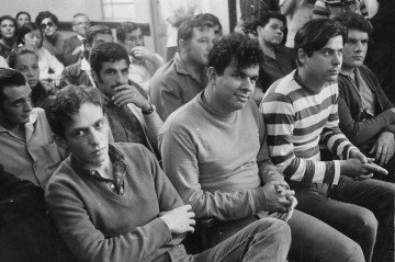 Luís Travassos, Vladimir Palmeira e José Dirceu no julgamento sobre a participação no Congresso da UNE, de 1968.