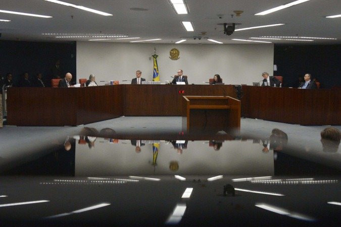  11/09/2025. 5º Dia do Julgamento - Supremo Tribunal Federal (STF) -  Ministros Cristiano Zanin - Alexandre de Moraes - Flavio Dino - Luiz Fux - Carmen Lucia. 1ª Turma do STF.  -  (crédito:  Ed Alves/CB/D.A Press)