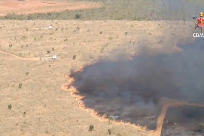 Fogo consumiu cerca de 75 hectares de vegetação em São Sebastião -  (crédito: Divulgação)